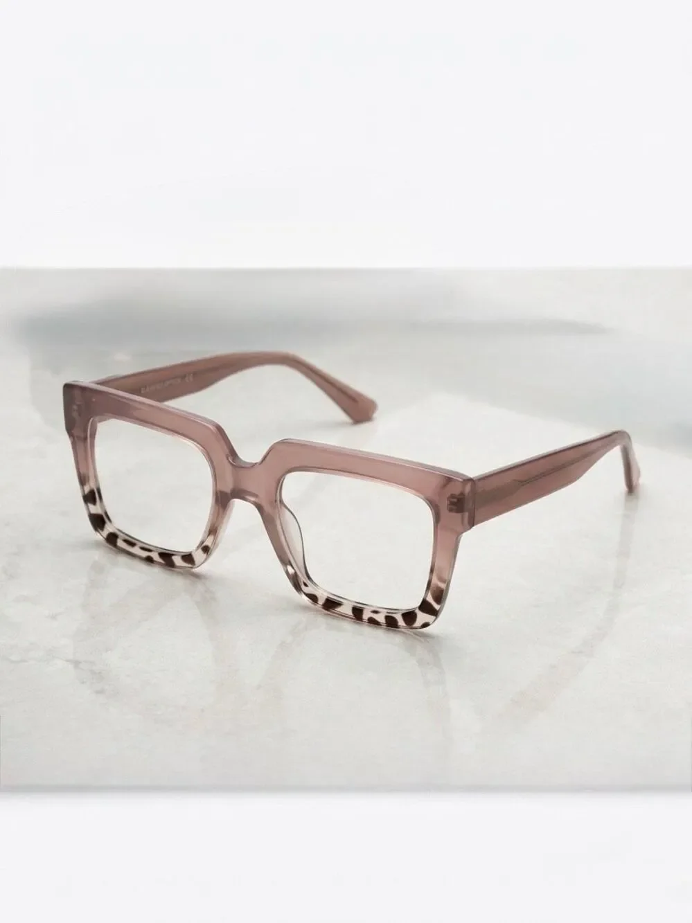 Oversized Square Reading Glasses 1.25 Pink Tortoise Frame Reader Eyeglasses